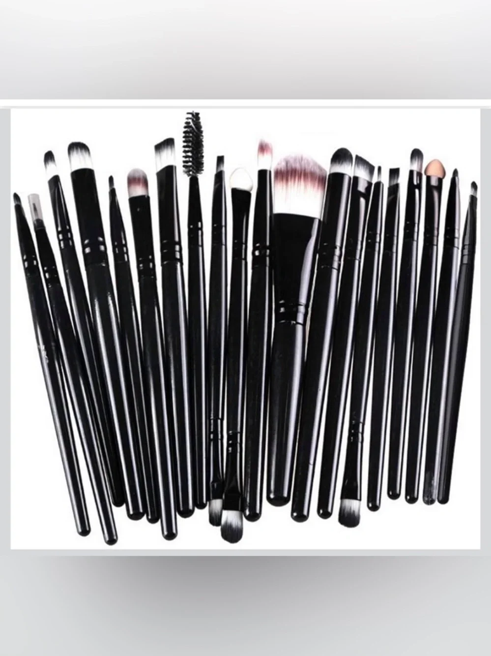 NWT~ 20 Piece Full Face Makeup Brush Set~Black